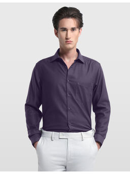 Arrow - Men Purple Solid/Plain Cotton Formal Shirt