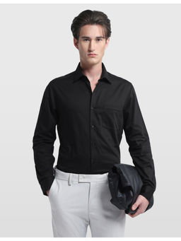 Arrow - Men Black Solid/Plain Cotton Formal Shirt