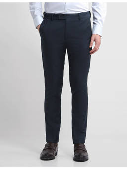 Arrow - Men Blue Solid/Plain Terylene Formal Trouser