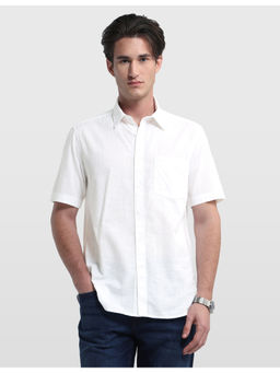 Arrow Sports - Men White Solid/Plain Cotton Casual Shirt