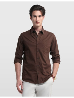 Arrow Sports - Men Brown Solid/Plain Cotton Casual Shirt
