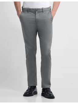 Arrow Sports - Men Grey Solid/Plain Cotton Formal Trouser