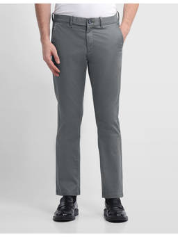 Arrow Sports - Men Grey Solid/Plain Cotton Formal Trouser