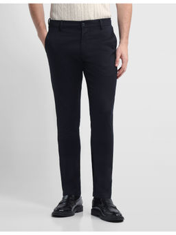 Arrow Sports - Men Black Solid/Plain Cotton Formal Trouser