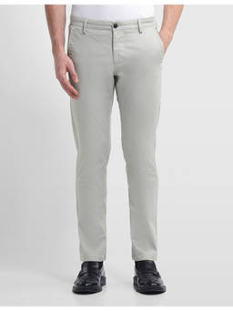 Arrow Sports - Men Grey Solid/Plain Cotton Formal Trouser