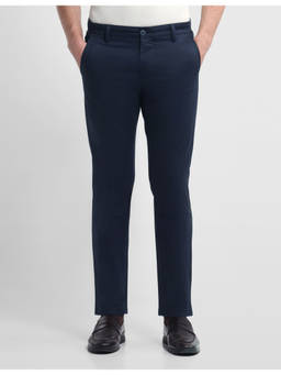 Arrow Sports - Men Blue Solid/Plain Cotton Formal Trouser