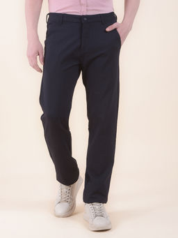 Cantabil - Men Black Solid/Plain Viscose Rayon Casual Trouser