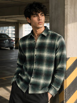 CAHOOT - Men Multi-Color Checks Cotton Blend Casual Shirt