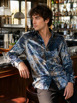 CAHOOT - Men Multi-Color Abstract Poly/Spandex Casual Shirt