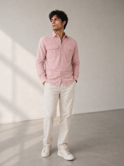 CAHOOT - Men Pink Solid/Plain Cotton Casual Shirt