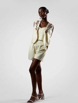 ROSA DAME - Yellow Petal Whisper Linen Co-Ord Set