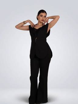 ROSA DAME - Black Obsidian Solid Co-Ord Set
