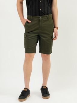 United Colors of Benetton - Solid Slim Fit Shorts Olive