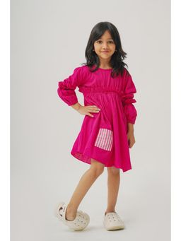 Peekaaboo Kids - Girls Pink Cotton Dress
