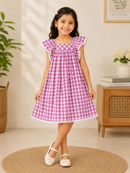 Shopbloom - Girls Pink Cotton Dress