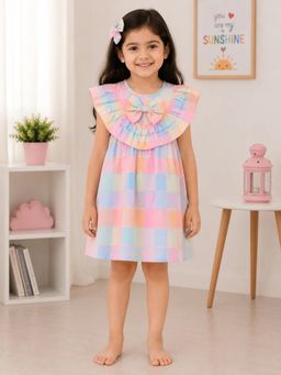 Shopbloom - Girls Multi-Colour Cotton Dress