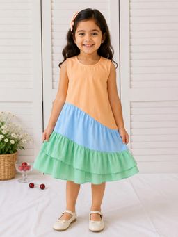 Shopbloom - Girls Multi-Colour Cotton Dress