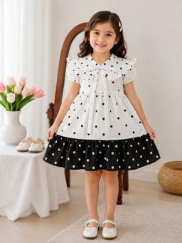 Shopbloom - Girls White Cotton Dress
