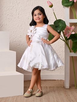 Blabber - Girls White Satin Dress