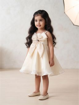 Blabber - Girls Cream Tissue Dress