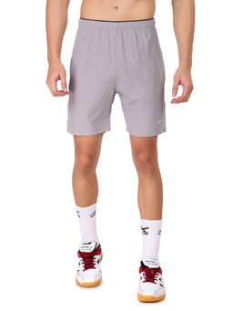 Vector X - Solid Pure Polyester Men Sports Shorts-Grey