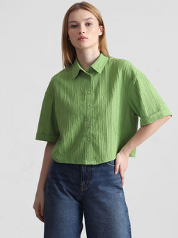 ONLY - Green Textured Shirt