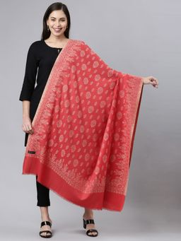 Pashmoda - Women Melange Red Kaani Wool Shawl