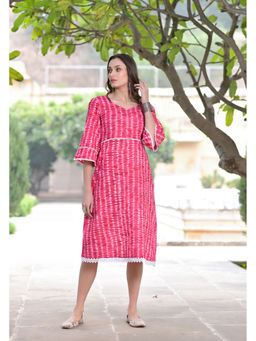 The Kapas - Tie & Dye Pink Cotton Dress
