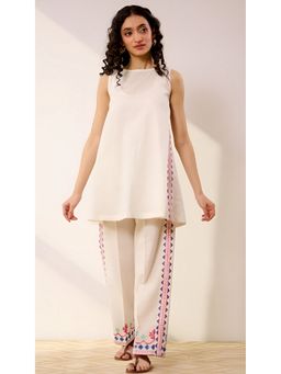 M MARCH LABEL - Women White Summer Kurta With Pant