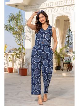 JAIPUR SARAI - Women Blue Printed Cotton Co-Ord Set
