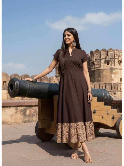 brown traditional dress for women Buy Stylish Dresses Collection At Best Prices Online 94 cm Size S