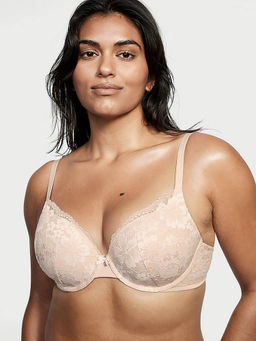 Victoria's Secret - Women Beige Body By Lace Push-Up Perfect Shape Bra