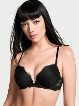 Victoria's Secret - Women Black Dream Angels Lace Push-Up Bra (36DD)