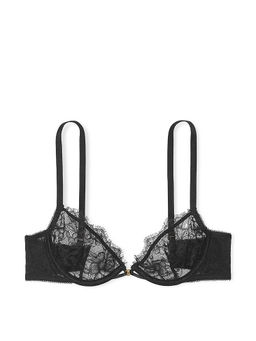 Victoria's Secret - Women Black Very Sexy Rose Lace Unlined Low-Cut Demi Bra