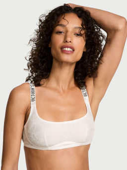 Victoria's Secret - Women White Very Sexy Shine Strap Lace Scoop Bralette