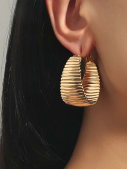 OOMPH - Jewellery Gold Tone Large Party Fashion Hoop Drop Earrings