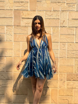 RAISHAA - Blue Pixie Mini Cocktail Dress