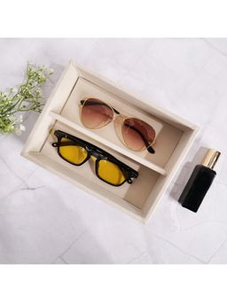 La Trove - Luxury Velvet Drawer Organizer Sunglass Goggles Tray and Jewellery Storage Beige