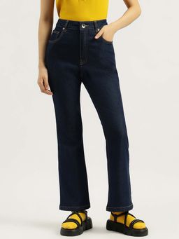 United Colors of Benetton - Women Navy Blue Solid Boot-Cut Fit Jeans