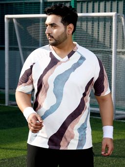 Instafab Plus - Men's Moon Multi-Color Motif Activewear T-Shirt