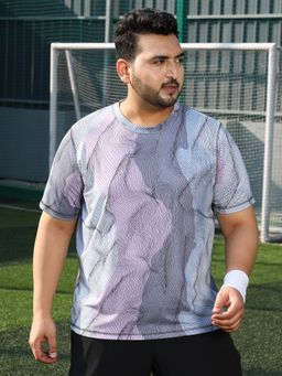 Instafab Plus - Men's Cloud Multi-Colour Lined-Dye Activewear T-Shirt