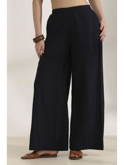 Rangriti - Women Blue Rayon Straight Palazzo