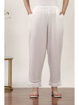 Rangriti - Women White Cotton Pant