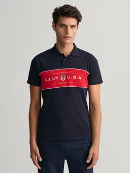 GANT - Men Navy Blue Banner Shield T-shirt