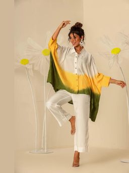Keva Clothing - Yellow Green Ombre Kaftan Shirt