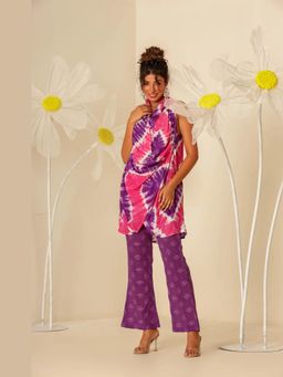 Keva Clothing - Purple Lehariya Long Top