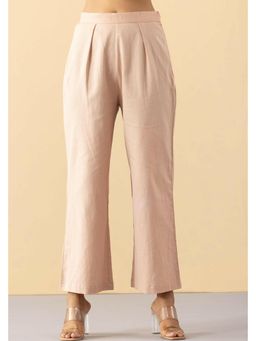 MARKKAH STUDIO - Pink Solid Comfortable Straight Pant
