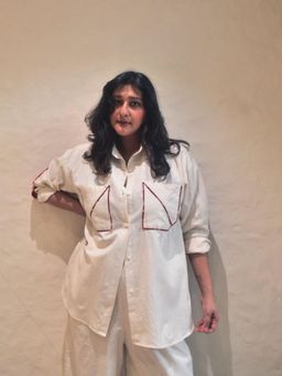 WHY SO BLUE - Off White Amara Plum Shirt