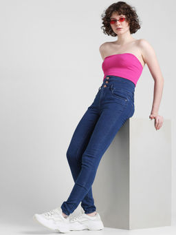 ONLY - Dark Blue High Rise Skinny Fit Jeans