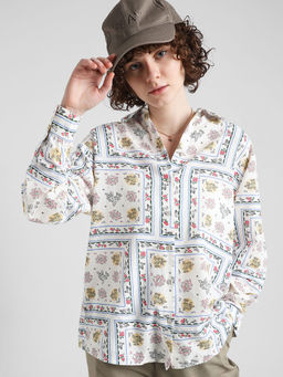 ONLY - White Tile Print Woven Shirt